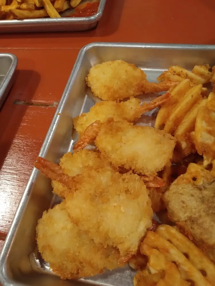 Butterfly Shrimp with Waffle Fries